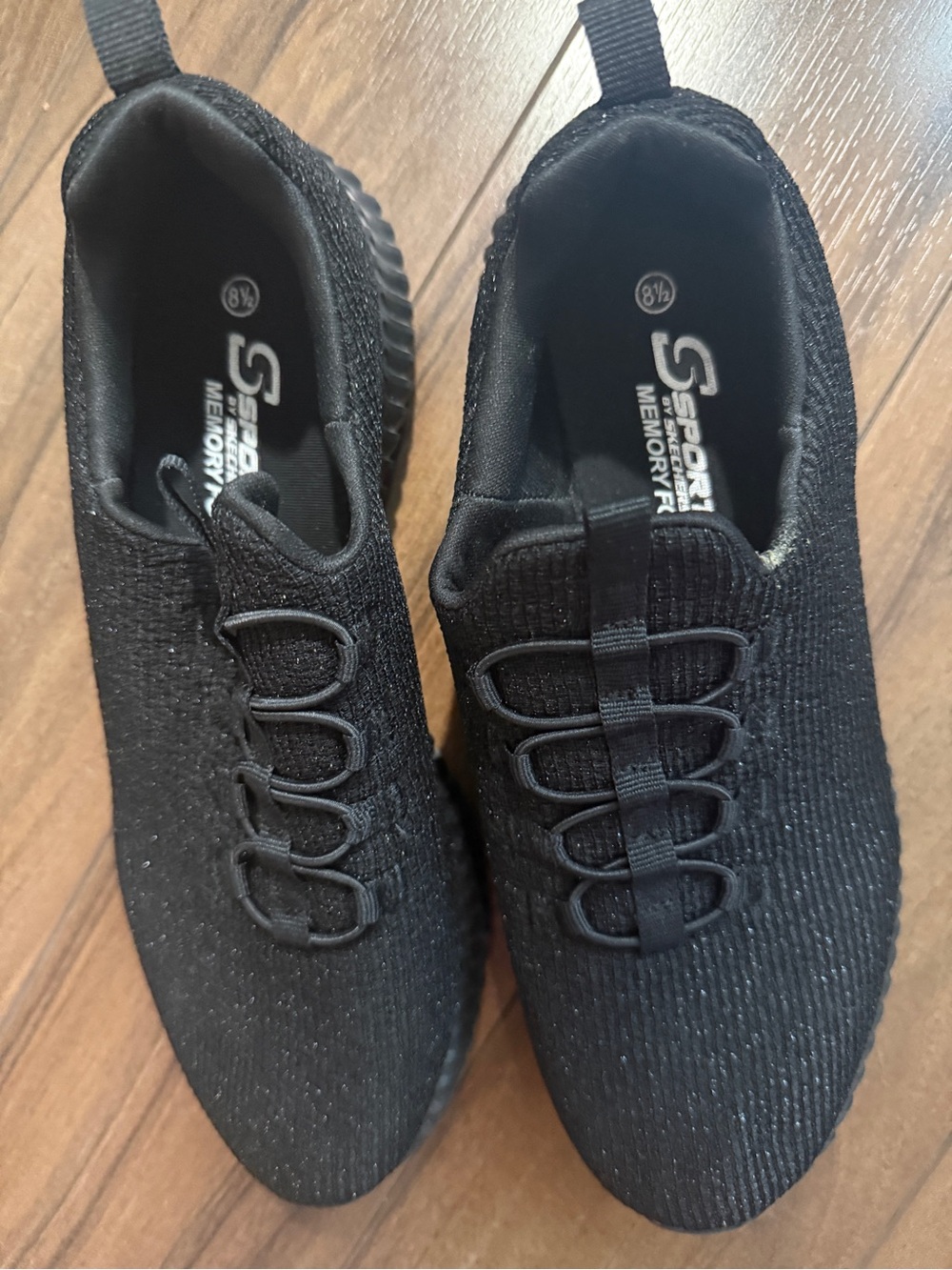 Sporto Men's Black Knit Slip-On Memory Foam Sneakers